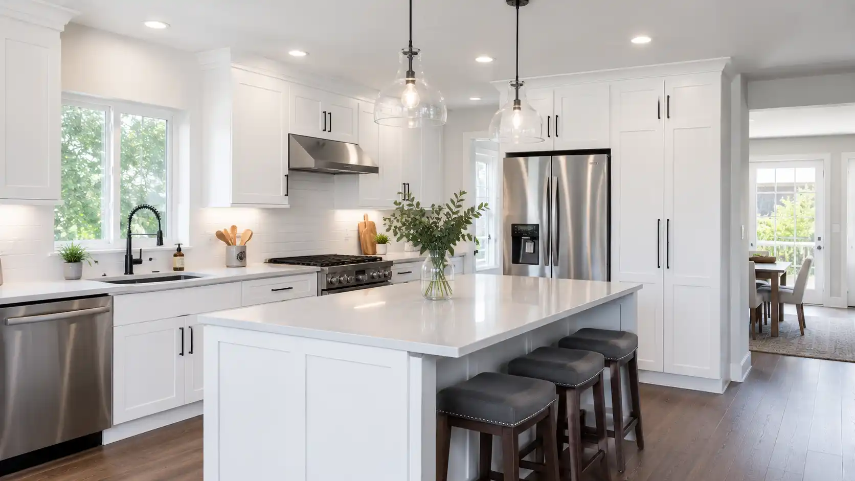 Kitchen cabinet painting transformation in Katy, TX